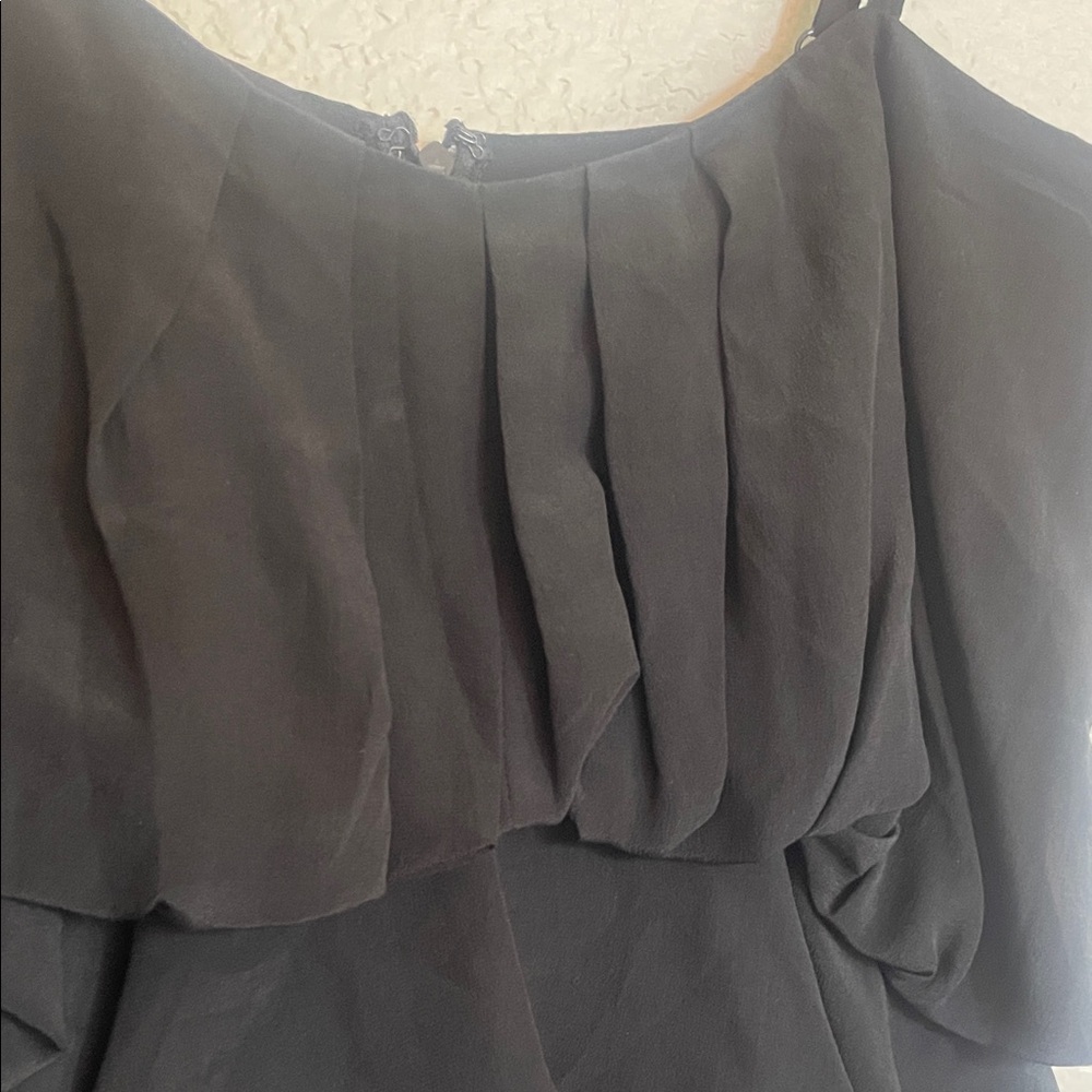 BCBG MaxAzaria 100% Silk Black Layered tiered Women's tank top - Picture 2 of 8